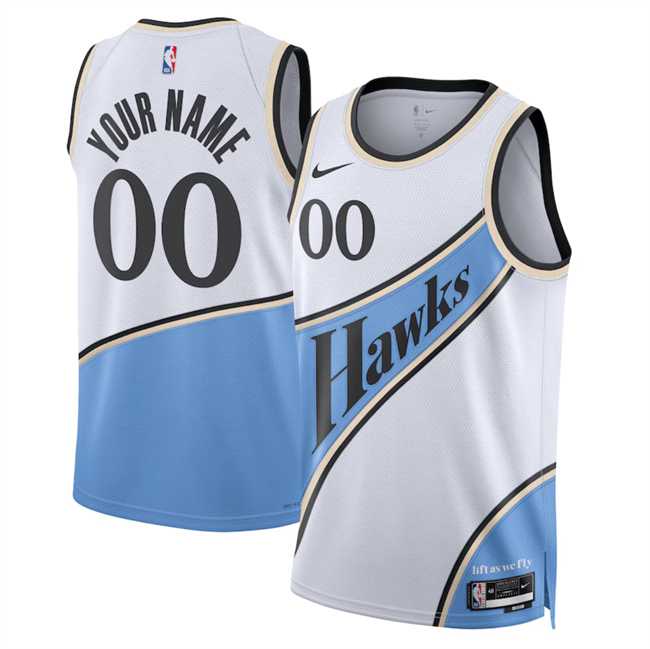 Men%27s Atlanta Hawks Active Player Custom White 2024-25 City Edition Stitched Jersey